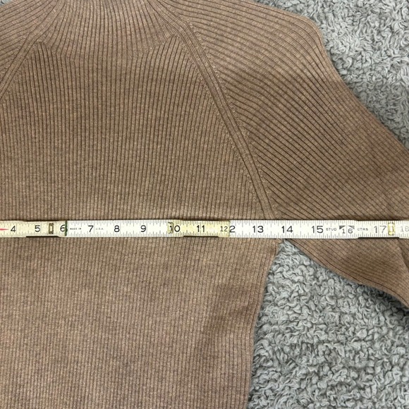 Quince Midi Sweater Dress M Long Sleeve Side Slit Mock Neck Quiet Luxury NWT - Picture 7 of 8